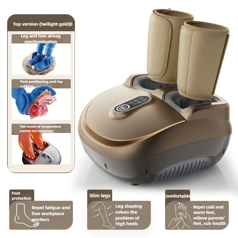 Foot Massager Electric Machine With Remote Fully Wrapped Air Bag Leg Massage With Heating 6D Smart Control Foot Massage Machine