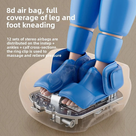 Foot Massager Electric Machine With Remote Fully Wrapped Air Bag Leg Massage With Heating 6D Smart Control Foot Massage Machine