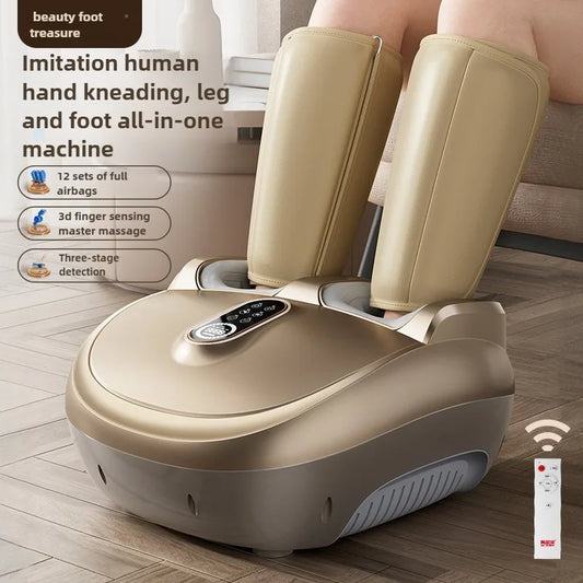 Foot Massager Electric Machine With Remote Fully Wrapped Air Bag Leg Massage With Heating 6D Smart Control Foot Massage Machine